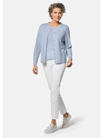 GOLDNER Eleganter Herbstcardigan mit Rundhals in hellblau