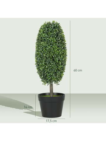 HOMCOM Kunstpflanze-Ø17,5 x 60H cm-Grün