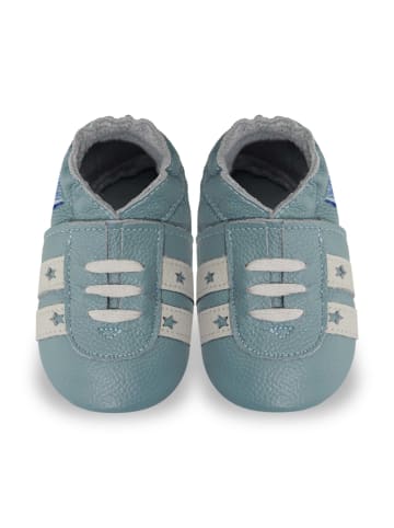 Yihakids Leder-Krabbelschuhe in Blau