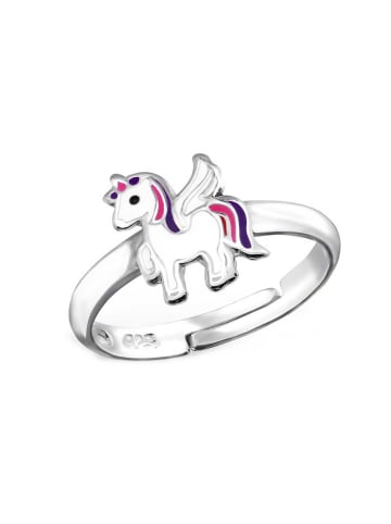 schmuck23 Ring 925 Silber Einhorn in Lila