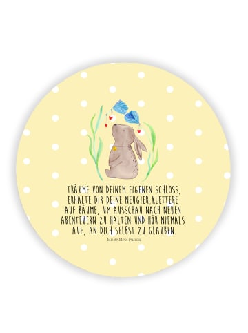 Mr. & Mrs. Panda magnet Hase Blume mit Spruch in Gelb Pastell