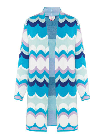 IZIA Damen Cardigan in Blau Mehrfarbig
