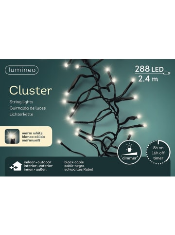 LUMINEO Lichterkette Cluster 288 LED 2,4 m in warm weiß