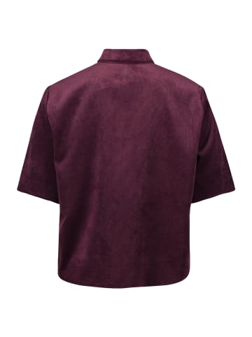BETTY & CO Hemdbluse mit aufgesetzten Taschen in Dark Aubergine