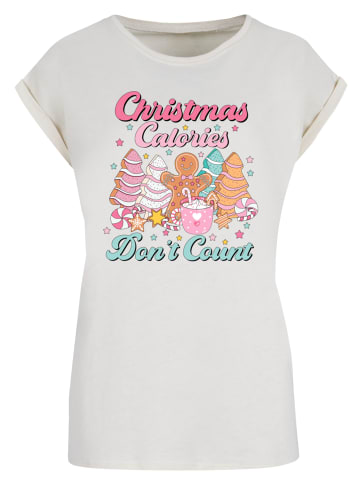 F4NT4STIC Extended Shoulder T-Shirt Weihnachten Dont Count Candy in Whitesand