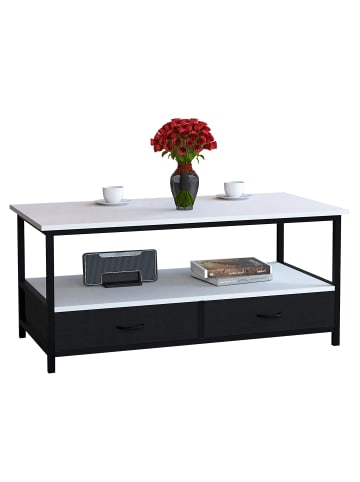 VCM  Metall Holz Schublade Sofatisch Couchtisch Flonila in Weiß