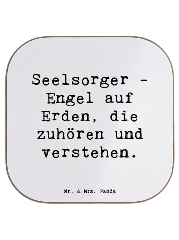 Mr. & Mrs. Panda Untersetzer Spruch Seelsorger Engel mit Spruch in Weiß