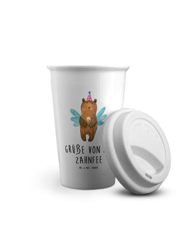 Mr. & Mrs. Panda Thermobecher To Go Bär Zahnfee mit Spruch in Weiß