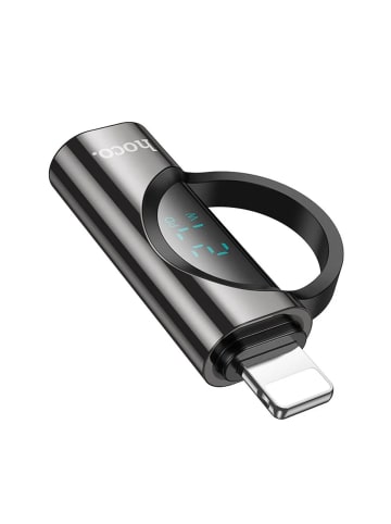 HOCO iPhone-Adapter (männlich) auf Typ C (weiblich) mit Display 2,4A 27W in Schwarz