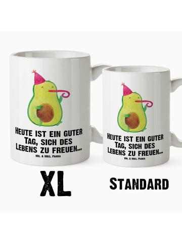 Mr. & Mrs. Panda Kaffeebecher Avocado Feier mit Spruch in Weiß
