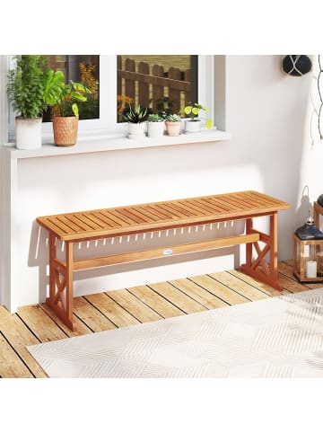 COSTWAY Gartenbank Holz 3-Sitzer in Braun