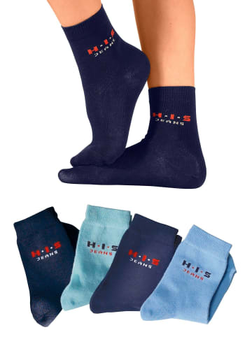 H.I.S Basicsocken in blau, marine, hellblau, dunkelblau