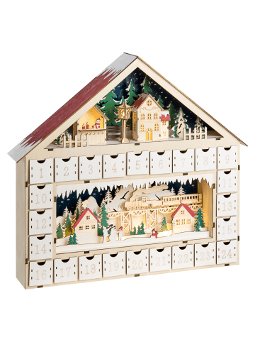 Beliani LED Deko NISSER in Braun/Bunt - (W) 49 x (H) 44 x (L) 8 cm