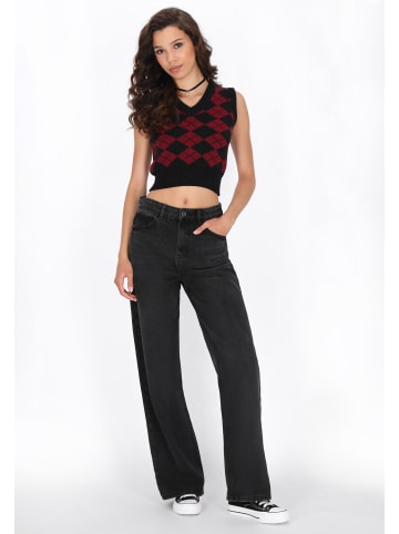 myMo ROCKS Vest in black burgundy