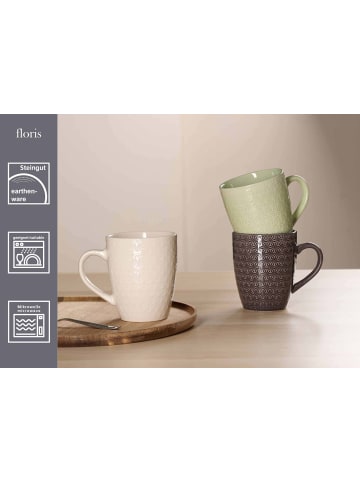 Ritzenhoff & Breker 4er Set Henkelbecher Floris in 350 ml in Creme