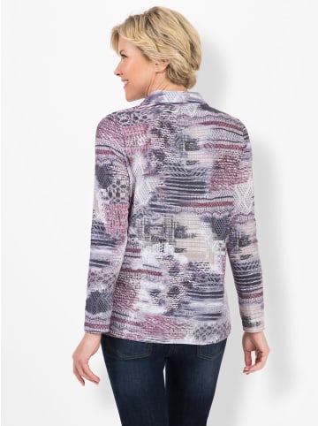 WITT WEIDEN Poloshirt in mauve-anthrazit-bedruckt