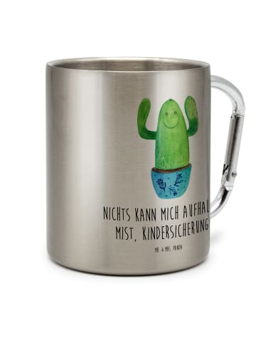 Mr. & Mrs. Panda Thermobecher Kaktus Happy mit Spruch in Silber