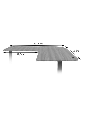 MCW Tischplatte D40 für Eck-Schreibtisch 90°, Braun Struktur