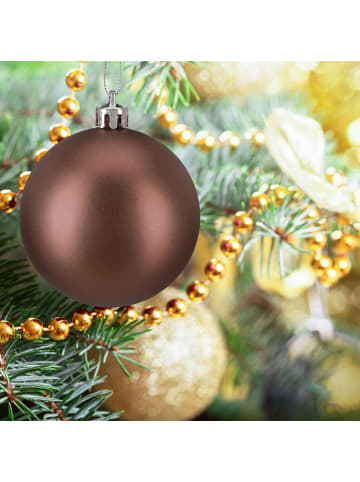relaxdays 50-tlg. Weihnachtskugeln Set in Braun