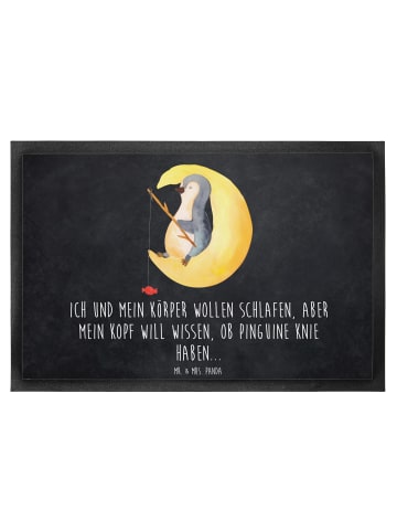 Mr. & Mrs. Panda Fussmatte Pinguin Mond mit Spruch in Kreidetafel