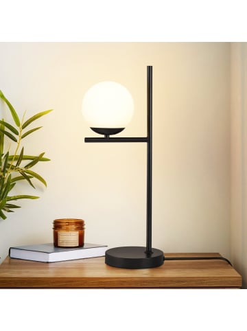 ZMH Tischleuchte 1-flammige E27 schwarz in Glas