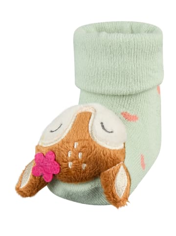 Sterntaler Baby Rasselsocken Reh in puder green