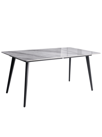 Beliani Esstisch RODALLO in Grau/Schwarz - (W) 90 x (H) 75 x (L) 160 cm