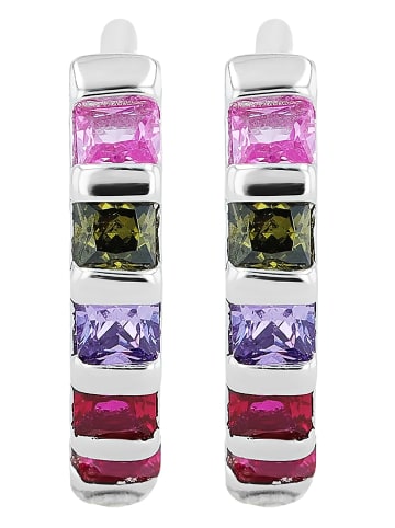 Adeliás Damen Ohrringe – Creole aus 925 Silber in weiß