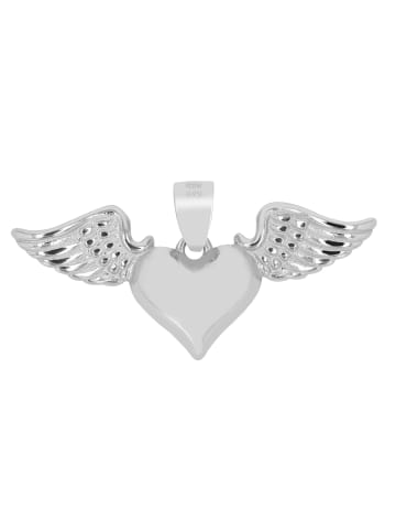 Adeliás Damen Anhänger – Flügel Herzanhänger aus 925 Silber in silber