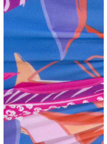 Buffalo Bügel-Bandeau-Bikini-Top in blau-pink bedruckt