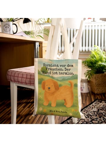 Mr. & Mrs. Panda Tragetasche Hund Flauschig Design mit Spruch in Weiß