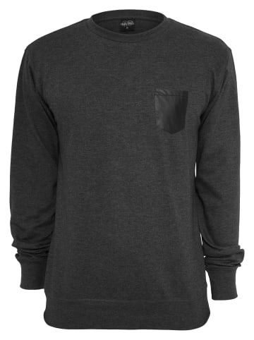 Urban Classics Urban Classics Herren Contrast Pocket Crewneck in charcoal/leather