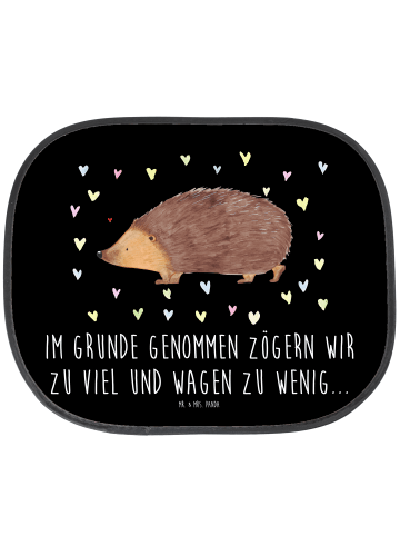 Mr. & Mrs. Panda Sonnenschutz Auto Igel Herzen mit Spruch in Schwarz