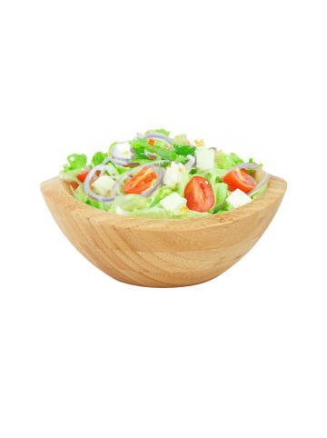 relaxdays Salatschüssel in Natur - (B)20x (H)8 x (T)18 cm