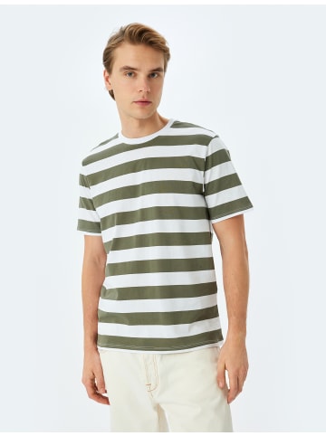 KOTON TSHIRT SS in Grün Gestreift