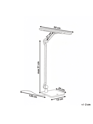Beliani Büroleuchten SERPENS in Grau - (W) 15 x (H) 51 x (L) 30 cm