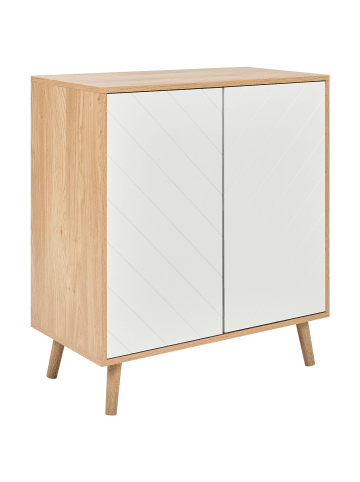 Beliani Sideboard BRISTOW in Weiß/Braun - (W) 76 x (H) 84 x (L) 40 cm