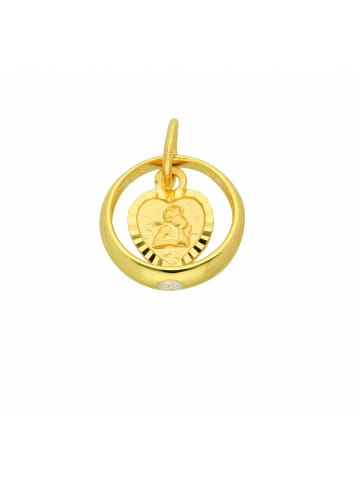 Adeliás Damen 333 Gold Anhänger Taufring mit Zirkonia Ø 10,6 mm in gold
