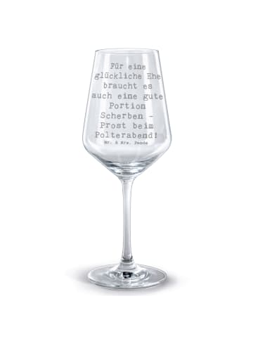 Mr. & Mrs. Panda Glas Rotwein Spruch Scherben Polterabend mit Sp... in Transparent