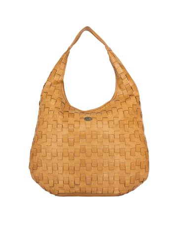 DreiMaster Vintage Leder Shopper in HELLKAMEL