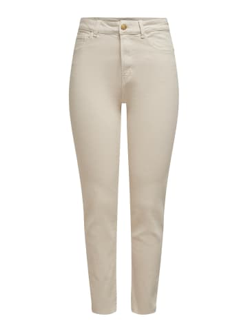 ONLY Straight Fit Jeans Raw High Waist Denim Pants ONLEMILY in Beige