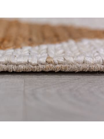 KADIMA DESIGN Teppich Jute Flachgewebe Rauten Muster, Wohnzimmer in Beige