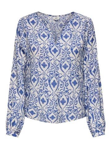 JACQUELINE de YONG Trendige Bluse Langarm Top V-Ausschnitt Zeitloser Design in Blau-2