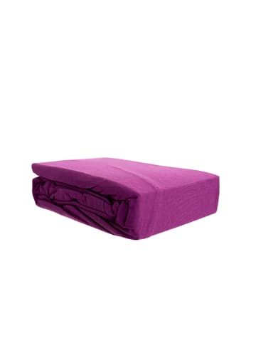 COFI 1453 Spannbettlaken 100% Baumwolle 180-200x200 cm in Lila