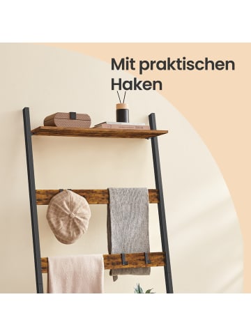 VASAGLE Wäschekorb Brenta in Braun-Schwarz - (B)33 x (H)177 x (T)73 cm