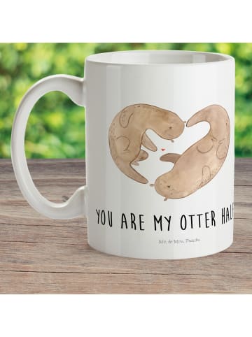 Mr. & Mrs. Panda Pott Otter Herz mit Spruch in Weiß
