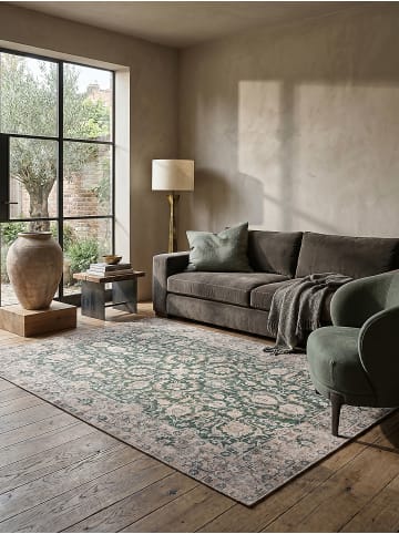 KADIMA DESIGN Teppich Flachgewebe Pflegeleicht HURST Orientalisch Wohnzimmer Floral in Grün