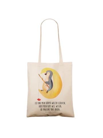 Mr. & Mrs. Panda Tote Bag Pinguin Mond mit Spruch in Creme