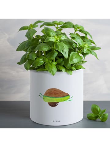 Mr. & Mrs. Panda Blumentopf Groß Avocado Yoga ohne Spruch in Weiß