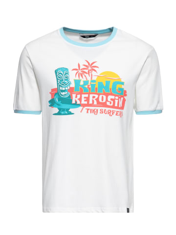 King Kerosin King Kerosin Contrast T-Shirt Tiki Surfers in weiß